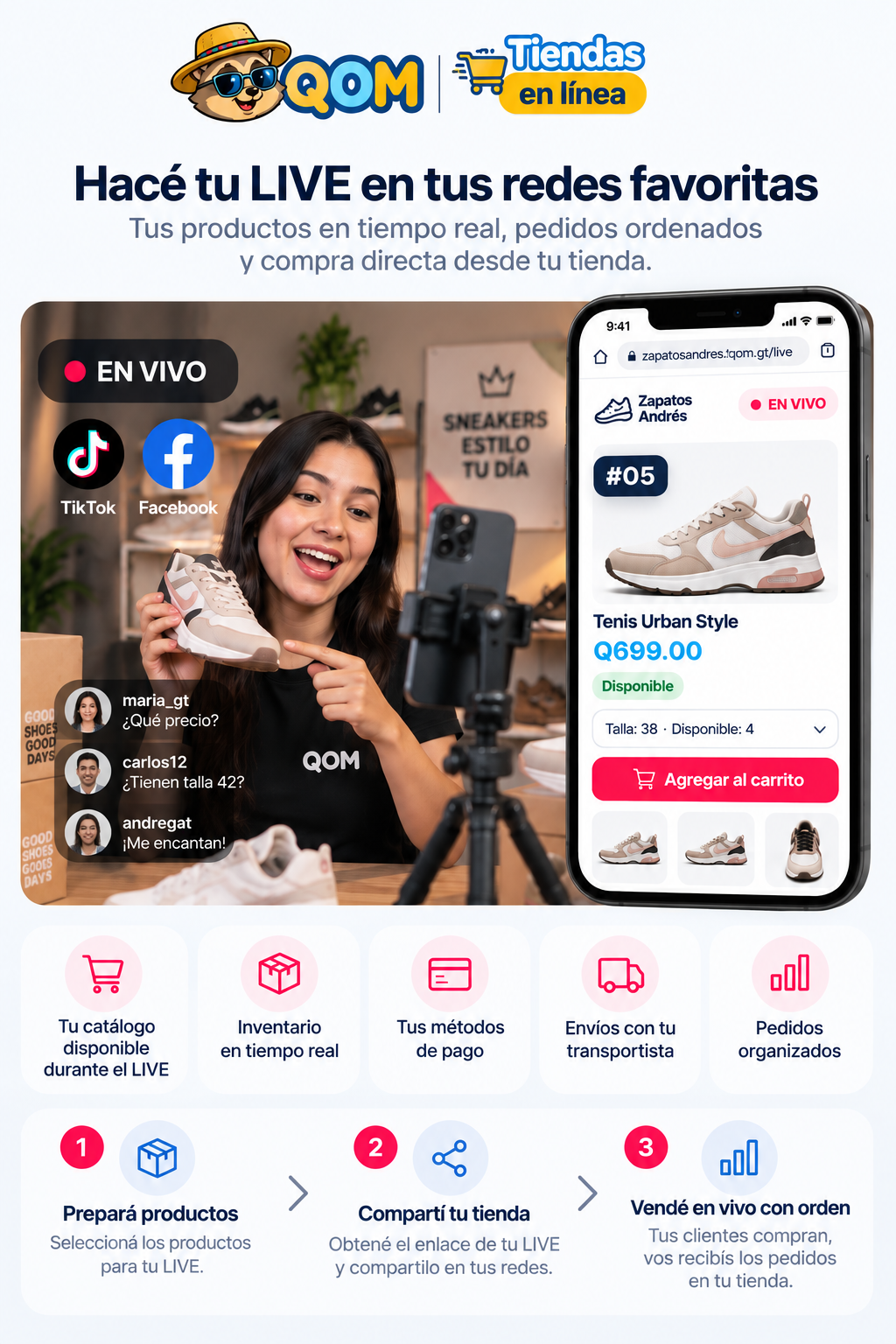Cómo funciona TQOM LIVE en móvil